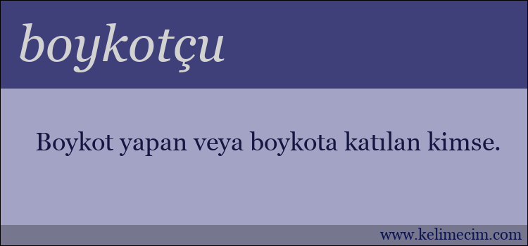 boykotçu kelimesinin anlamı ne demek?