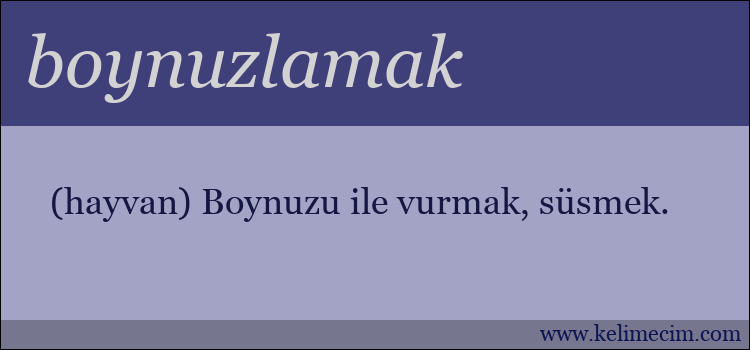 boynuzlamak kelimesinin anlamı ne demek?