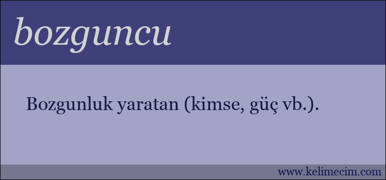 bozguncu kelimesinin anlamı ne demek?