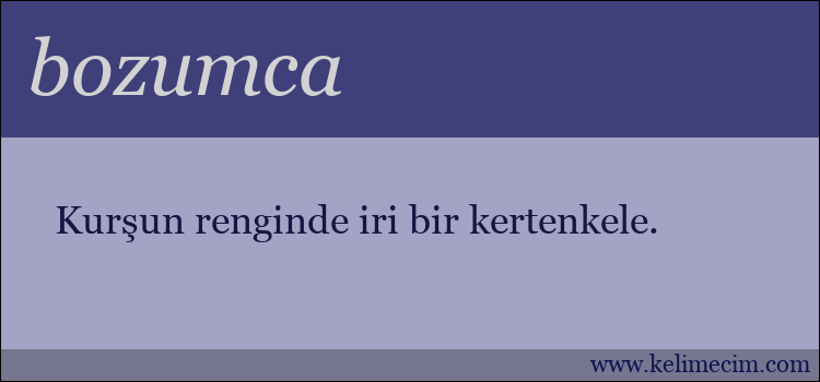 bozumca kelimesinin anlamı ne demek?