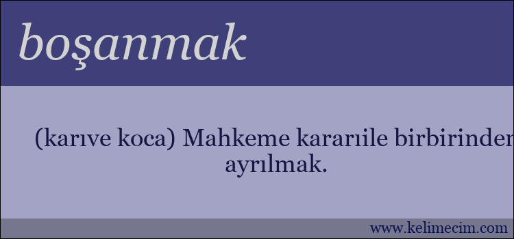 boşanmak kelimesinin anlamı ne demek?