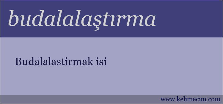 budalalaştırma kelimesinin anlamı ne demek?