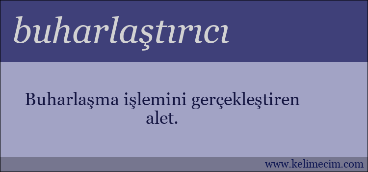 buharlaştırıcı kelimesinin anlamı ne demek?