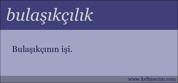 bulaşıkçılık kelimesinin anlamı ne demek?