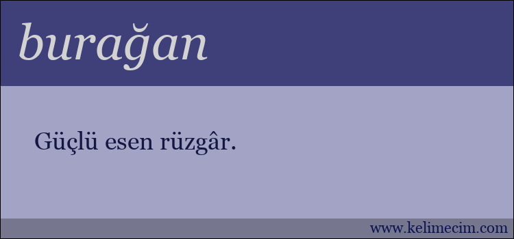 burağan kelimesinin anlamı ne demek?