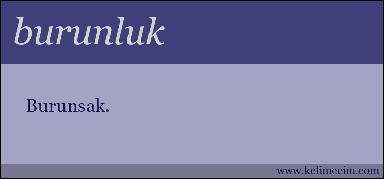 burunluk kelimesinin anlamı ne demek?