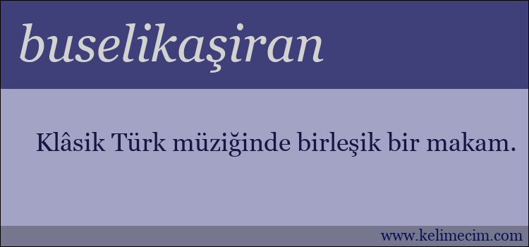 buselikaşiran kelimesinin anlamı ne demek?