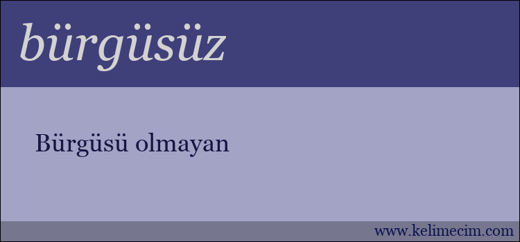 bürgüsüz kelimesinin anlamı ne demek?