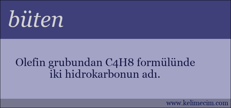 büten kelimesinin anlamı ne demek?