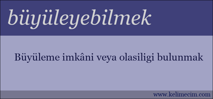 büyüleyebilmek kelimesinin anlamı ne demek?