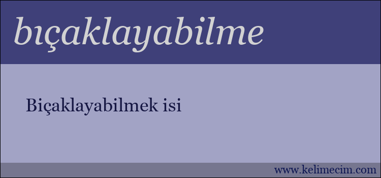 bıçaklayabilme kelimesinin anlamı ne demek?