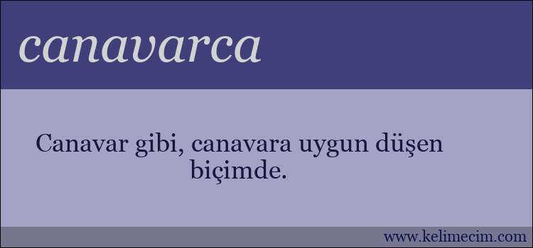 canavarca kelimesinin anlamı ne demek?