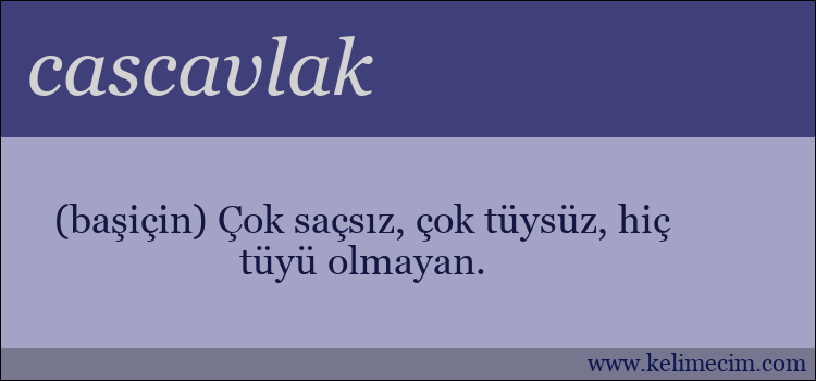 cascavlak kelimesinin anlamı ne demek?