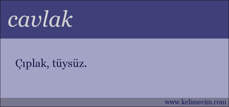 cavlak kelimesinin anlamı ne demek?