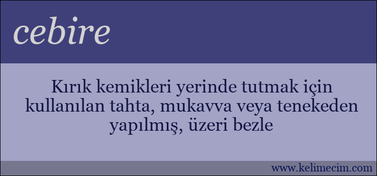 cebire kelimesinin anlamı ne demek?