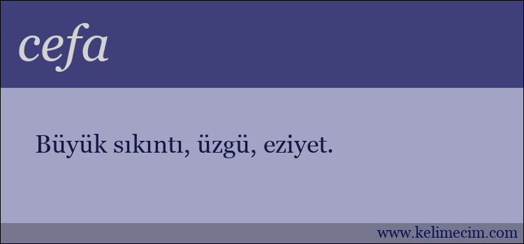 cefa kelimesinin anlamı ne demek?