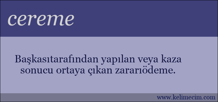 cereme kelimesinin anlamı ne demek?