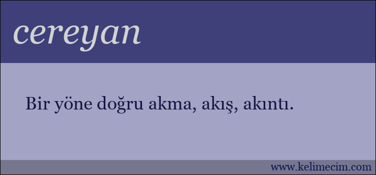 cereyan kelimesinin anlamı ne demek?