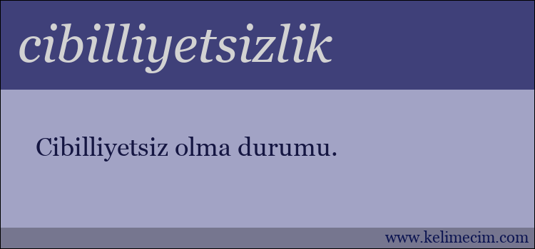 cibilliyetsizlik kelimesinin anlamı ne demek?