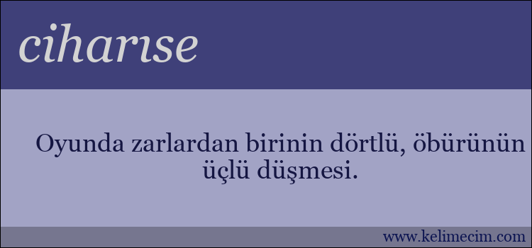 ciharıse kelimesinin anlamı ne demek?