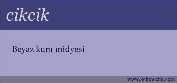 cikcik kelimesinin anlamı ne demek?