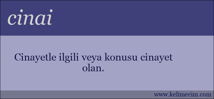 cinai kelimesinin anlamı ne demek?