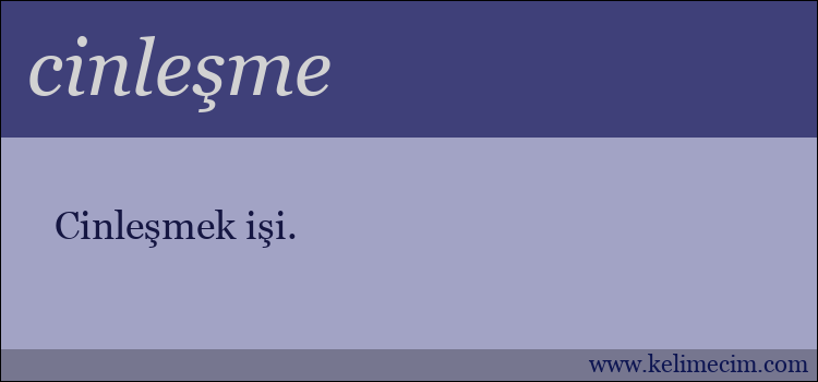 cinleşme kelimesinin anlamı ne demek?