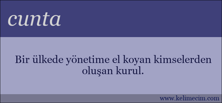 cunta kelimesinin anlamı ne demek?