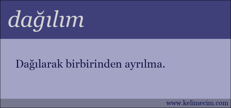 dağılım kelimesinin anlamı ne demek?