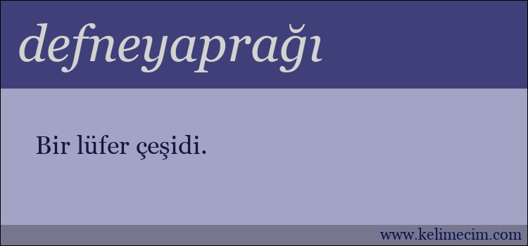 defneyaprağı kelimesinin anlamı ne demek?