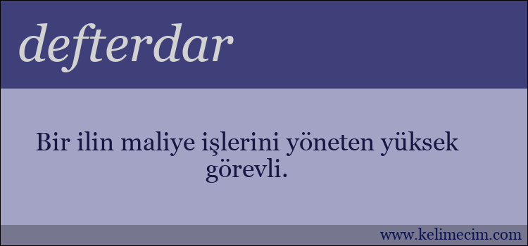 defterdar kelimesinin anlamı ne demek?