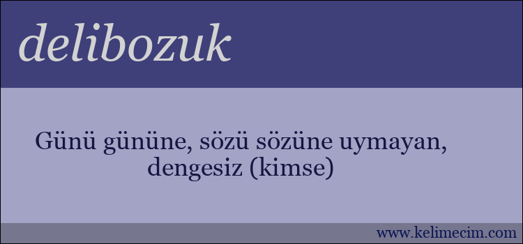 delibozuk kelimesinin anlamı ne demek?