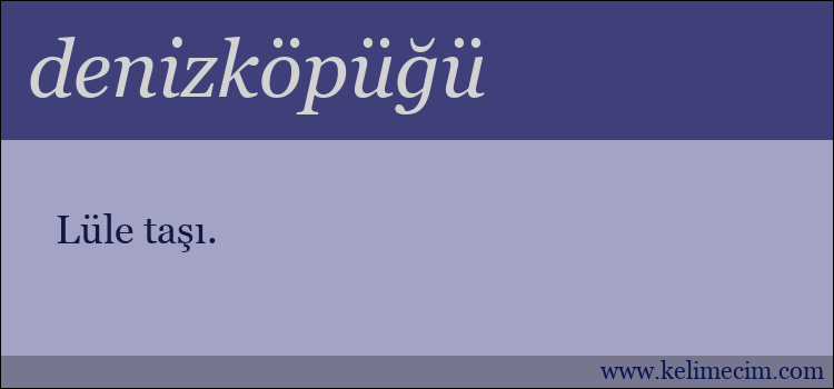 denizköpüğü kelimesinin anlamı ne demek?