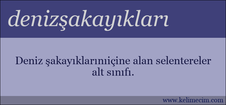 denizşakayıkları kelimesinin anlamı ne demek?