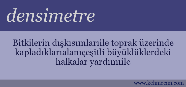 densimetre kelimesinin anlamı ne demek?