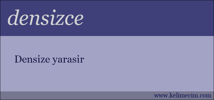 densizce kelimesinin anlamı ne demek?