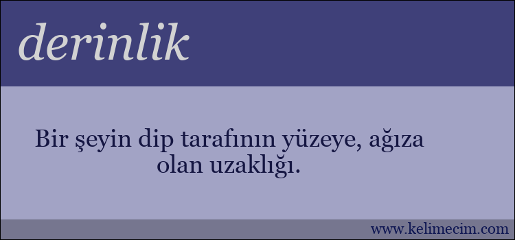 derinlik kelimesinin anlamı ne demek?