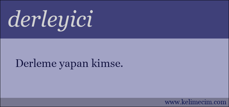 derleyici kelimesinin anlamı ne demek?