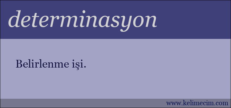 determinasyon kelimesinin anlamı ne demek?