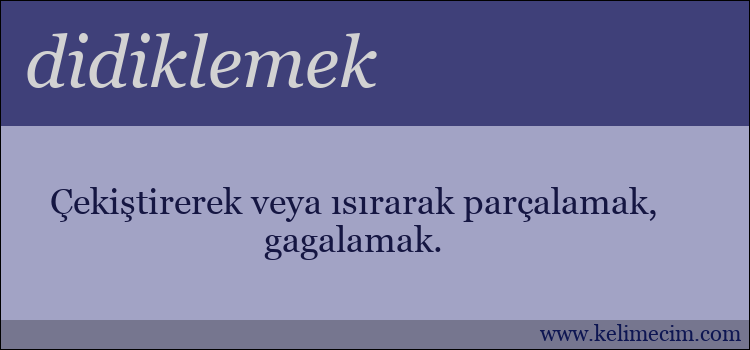 didiklemek kelimesinin anlamı ne demek?