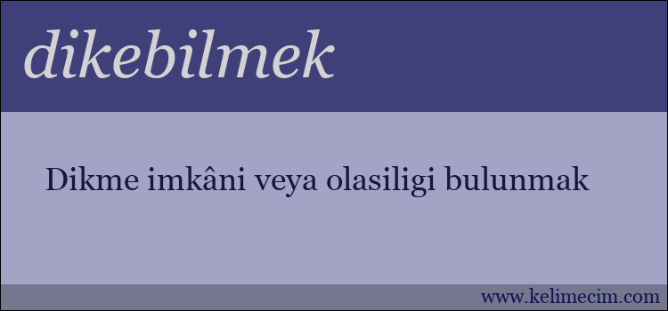 dikebilmek kelimesinin anlamı ne demek?