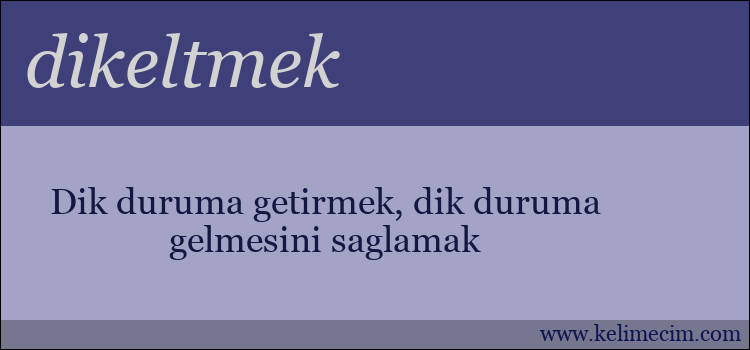 dikeltmek kelimesinin anlamı ne demek?