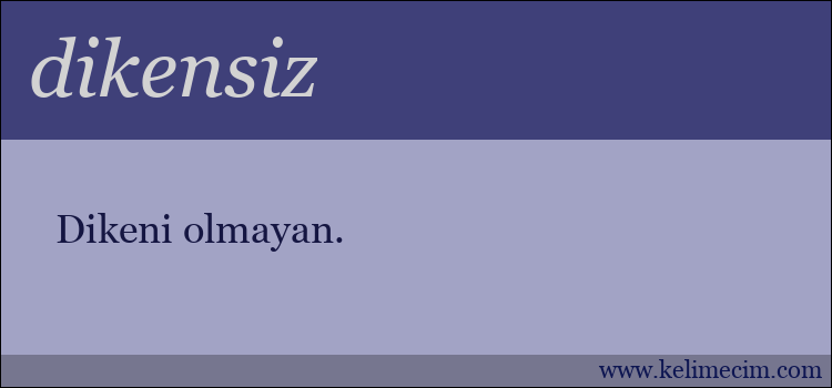 dikensiz kelimesinin anlamı ne demek?