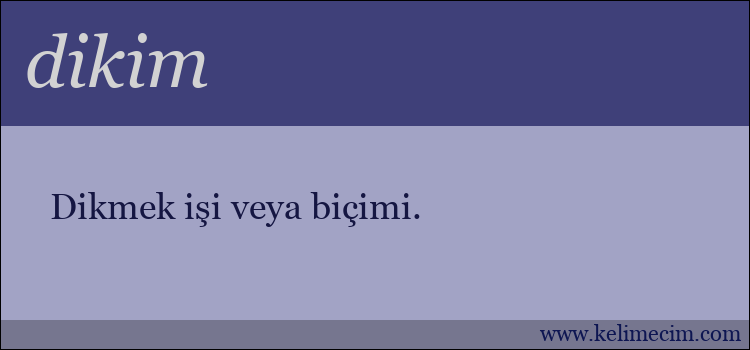 dikim kelimesinin anlamı ne demek?