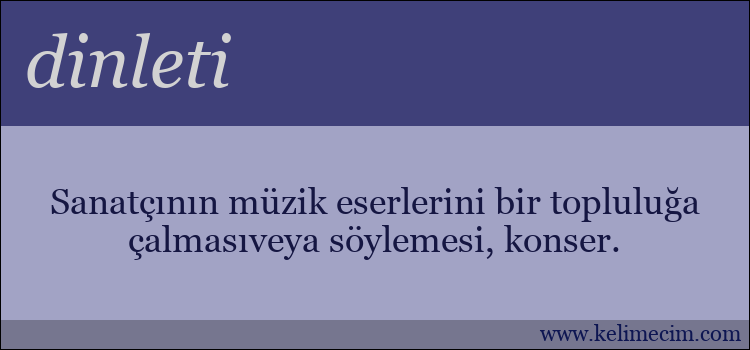 dinleti kelimesinin anlamı ne demek?