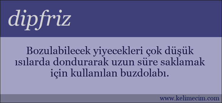 dipfriz kelimesinin anlamı ne demek?