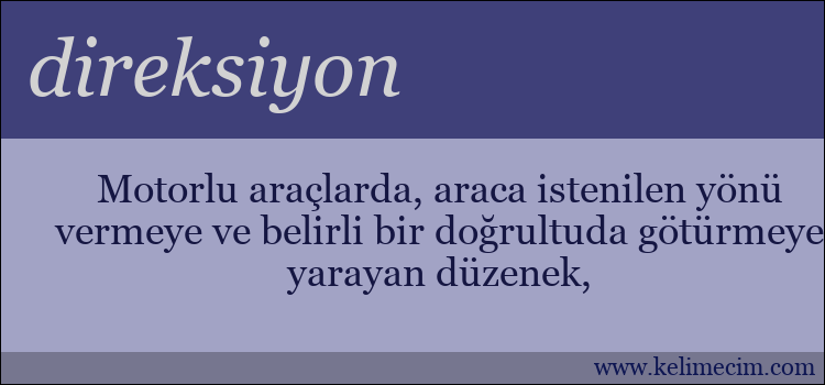 direksiyon kelimesinin anlamı ne demek?