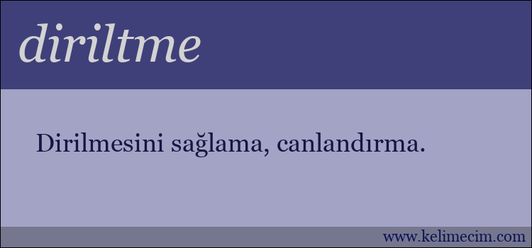 diriltme kelimesinin anlamı ne demek?