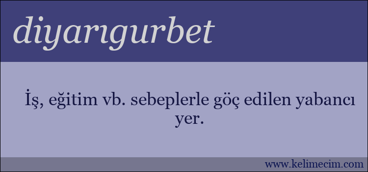 diyarıgurbet kelimesinin anlamı ne demek?