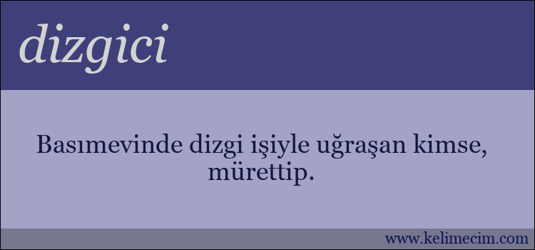 dizgici kelimesinin anlamı ne demek?